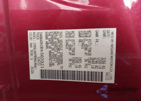 2015 Nissan Titan Pro-4X from USA, damaged, VIN 1N6BA0EC8FN507021